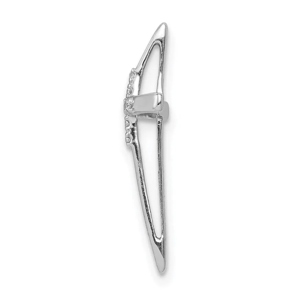 14k White Gold .03ct. Diamond Cross Chain Slide