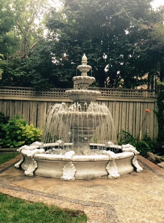 4 Tier Fleur Fountain in Basin