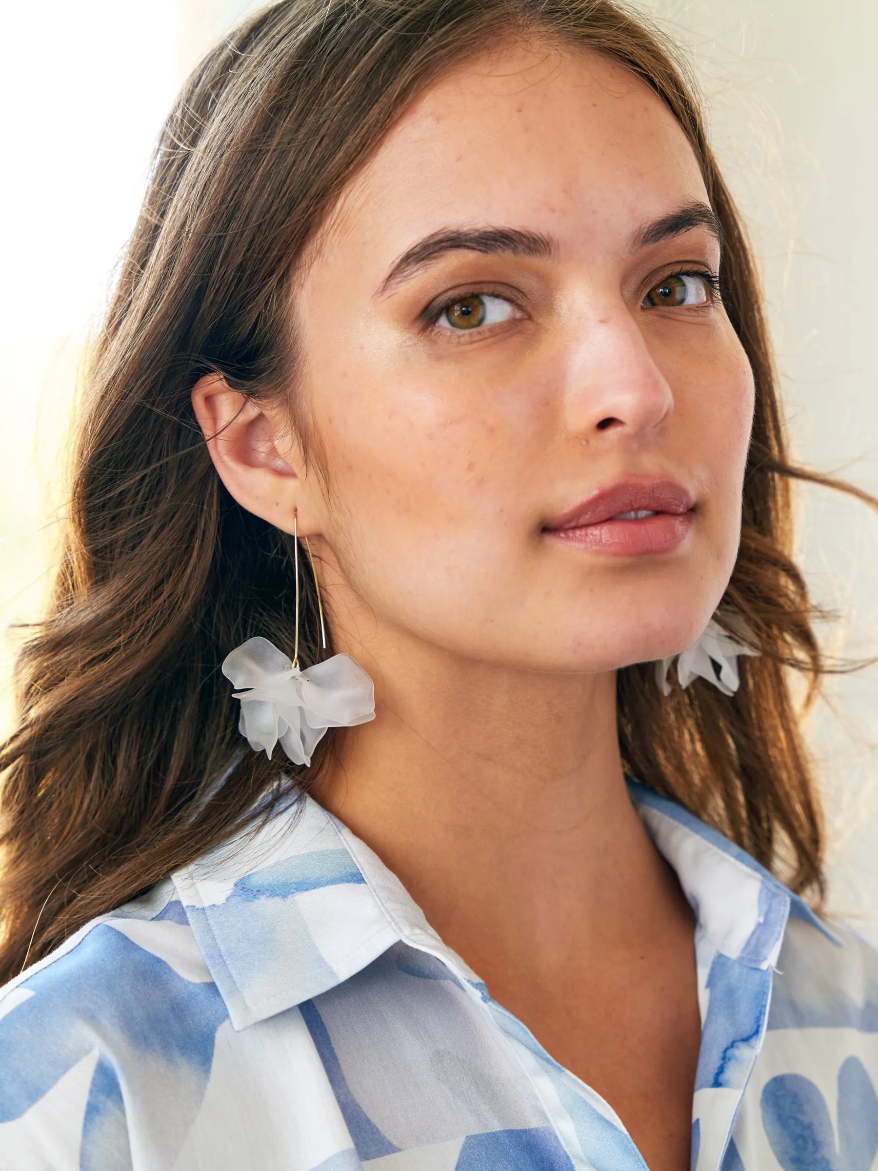 AC Air Bloom Drop Earrings, Gold