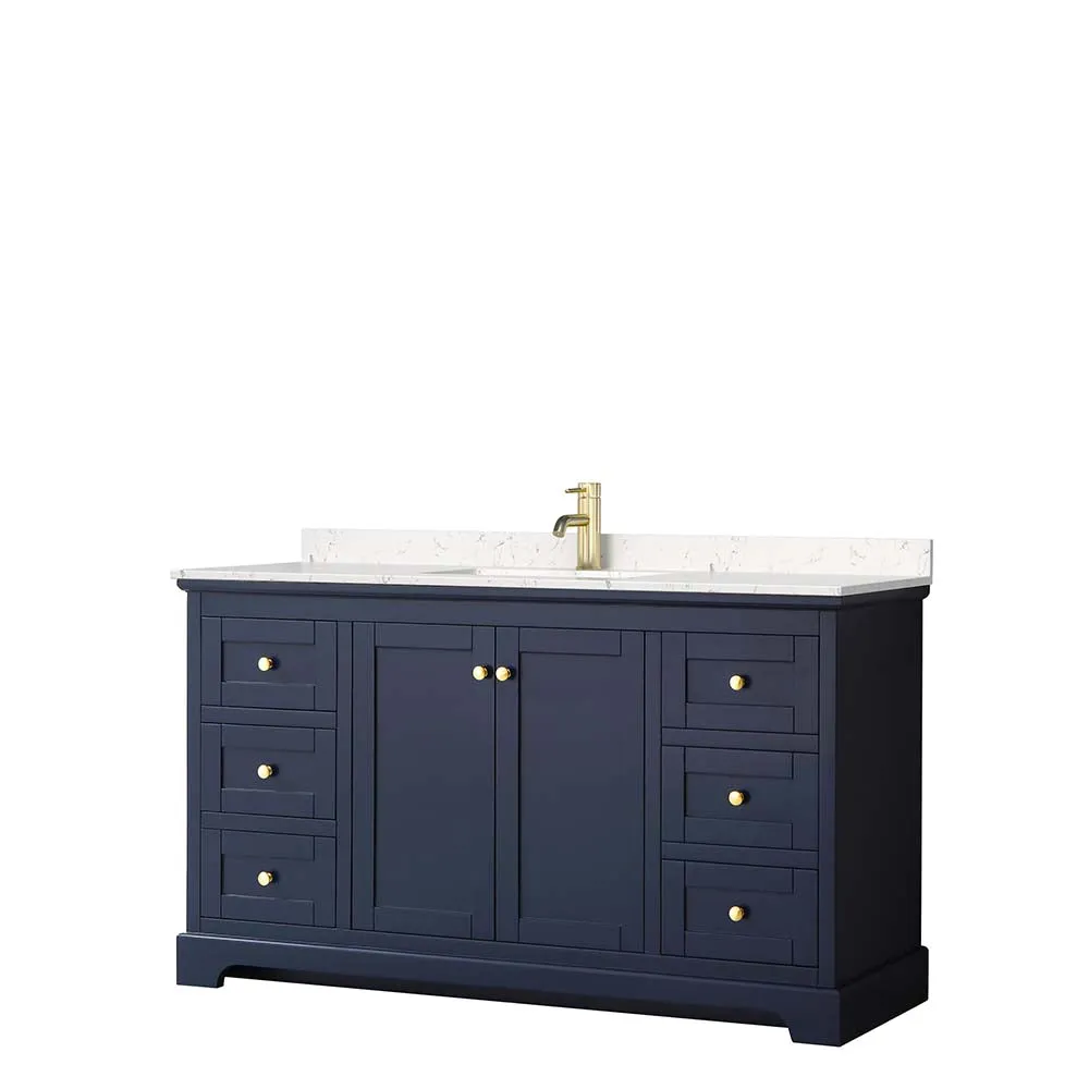 Avery 60 Inch Single Bathroom Vanity in Dark Blue