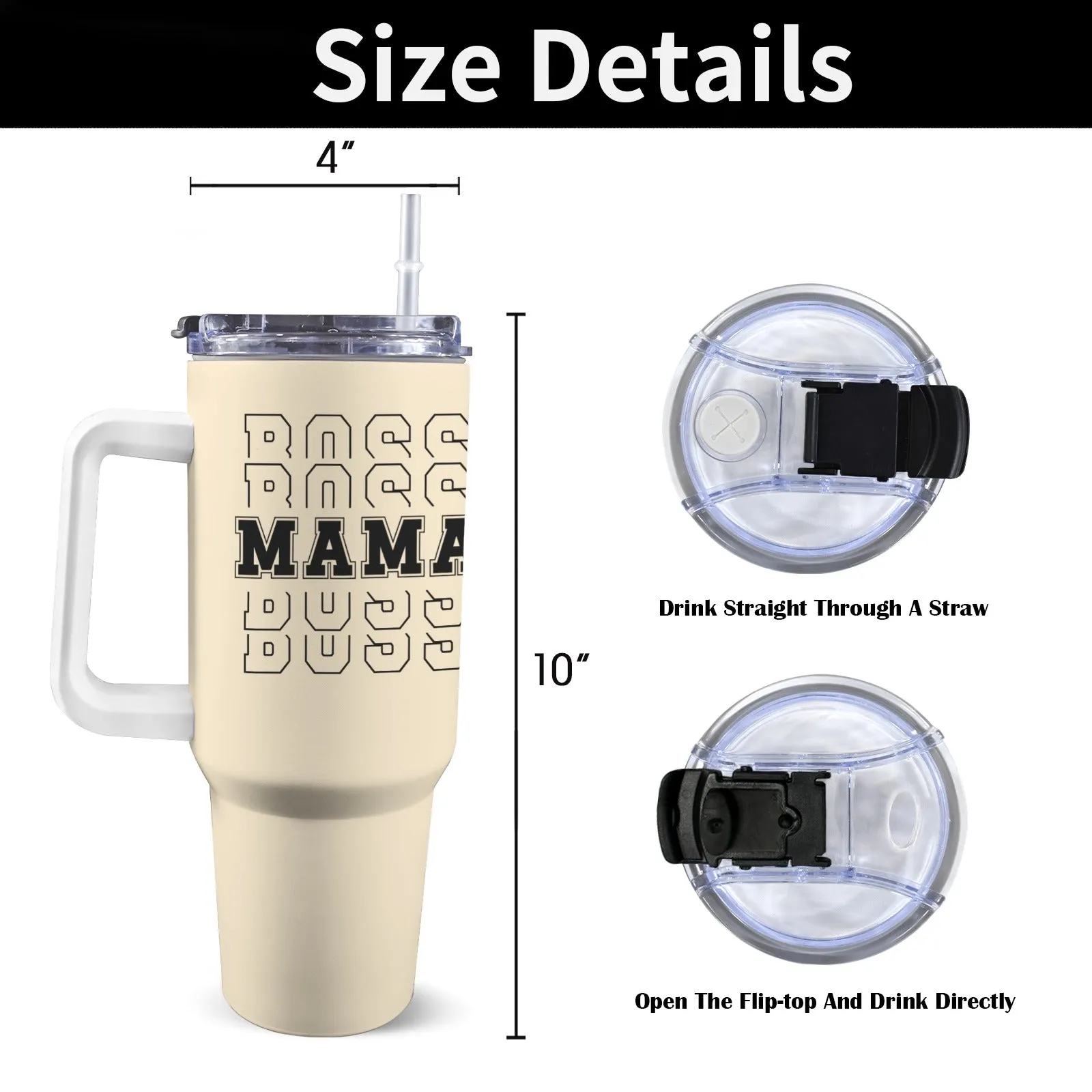 Boss Mama Personalized 40oz Tumbler with Handle