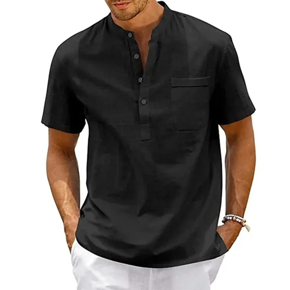 Camisa de Linho Vintage Elegant