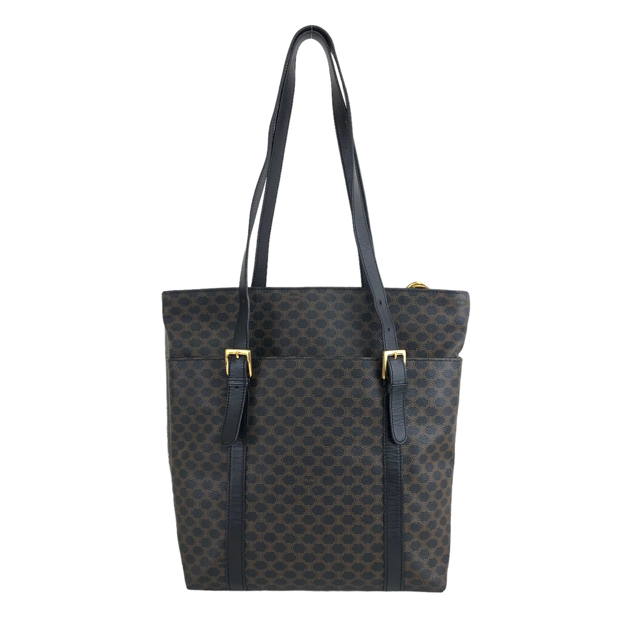 CELINE Macadam Shoulder bag Totebag Black Vintage ys3btx