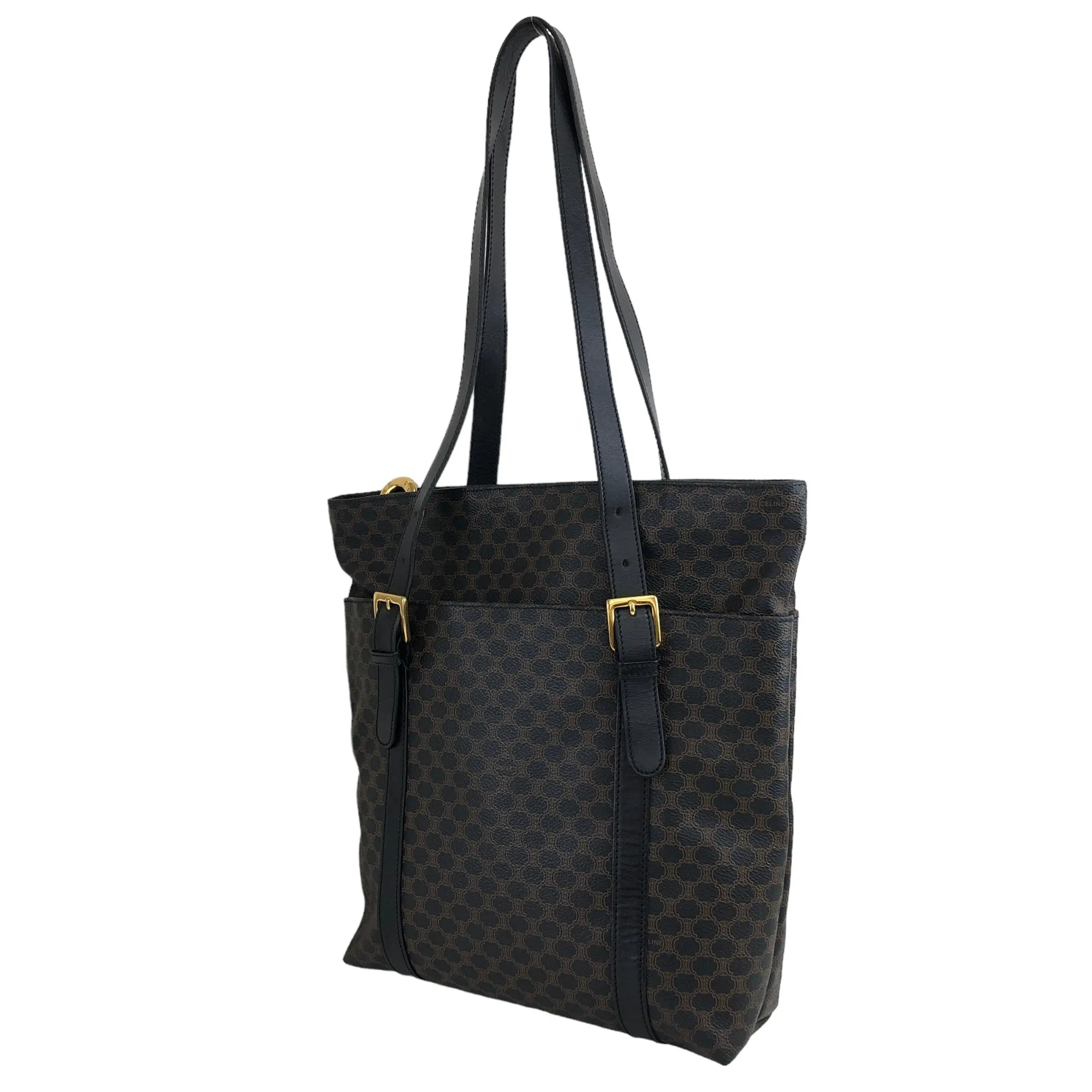 CELINE Macadam Shoulder bag Totebag Black Vintage ys3btx