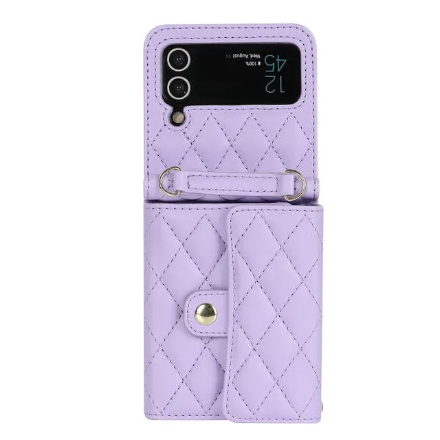 Crossbody Leather Wallet Case For Samsung Z Flip