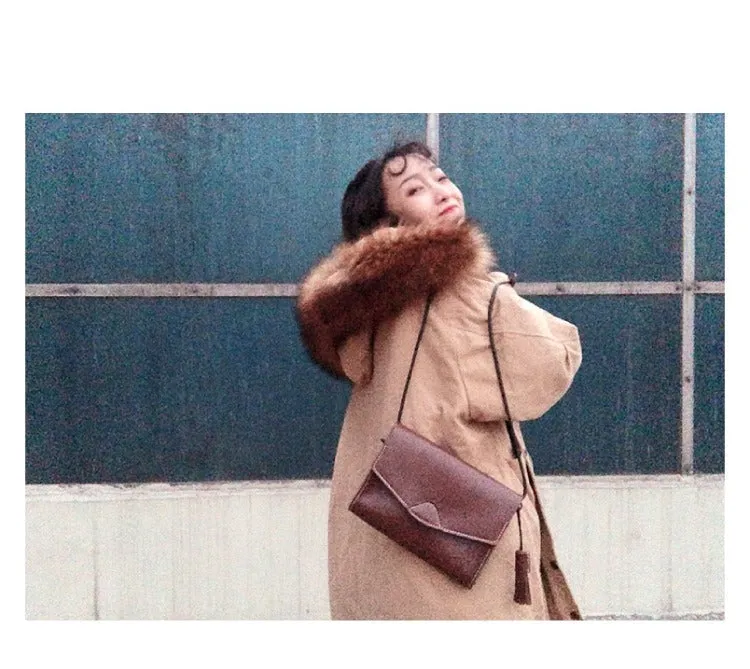 Cute Coffee LEATHER Flip Side Bag Handmade WOMEN Envelope Crossbody BAG Purse FOR WOMEN