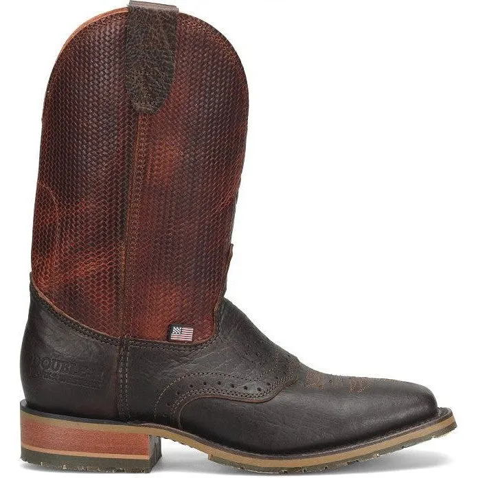 Double H Men's Baler 11" Square Toe Western Work Boot -Brown- DH4654
