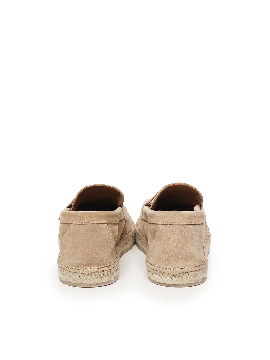 Elevy Camel Calfskin Slip on Espadrilles