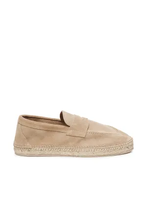 Elevy Camel Calfskin Slip on Espadrilles