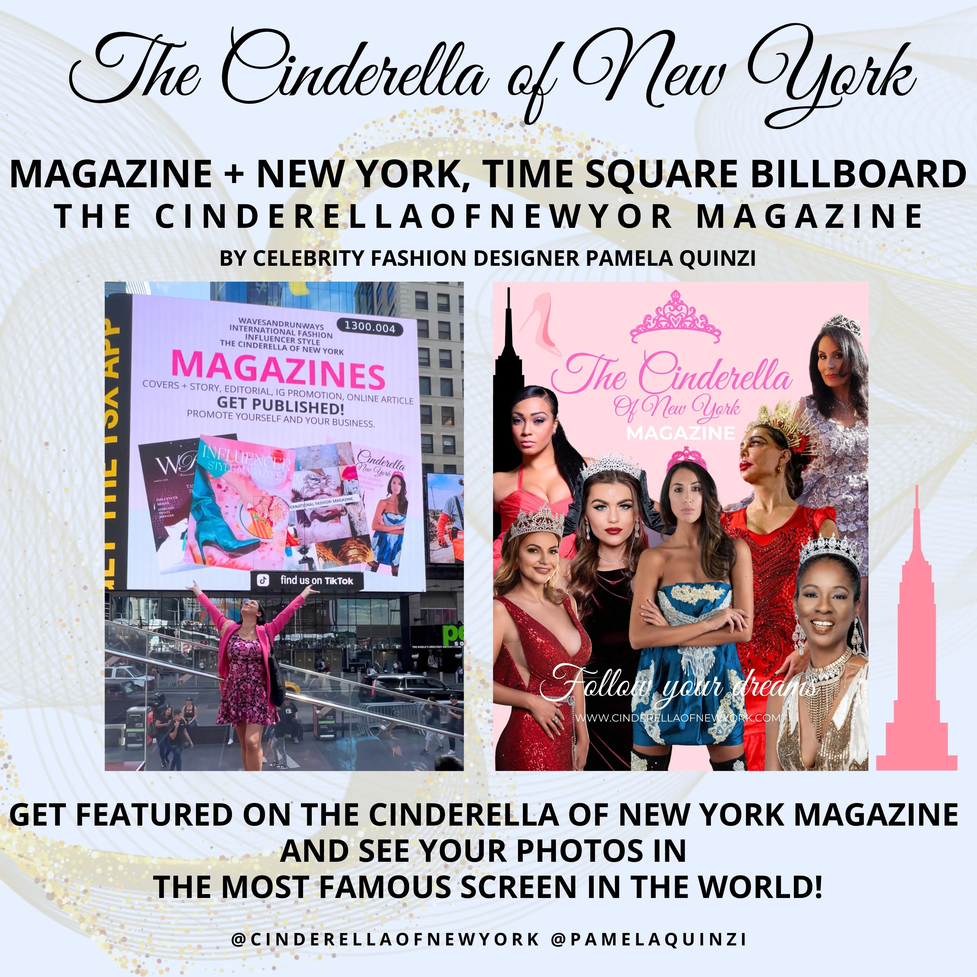 Exclusive! Cinderella Magazine feature   Billboard in Time Square