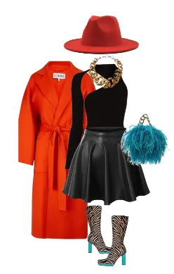 Faux Leather Skater Skirt