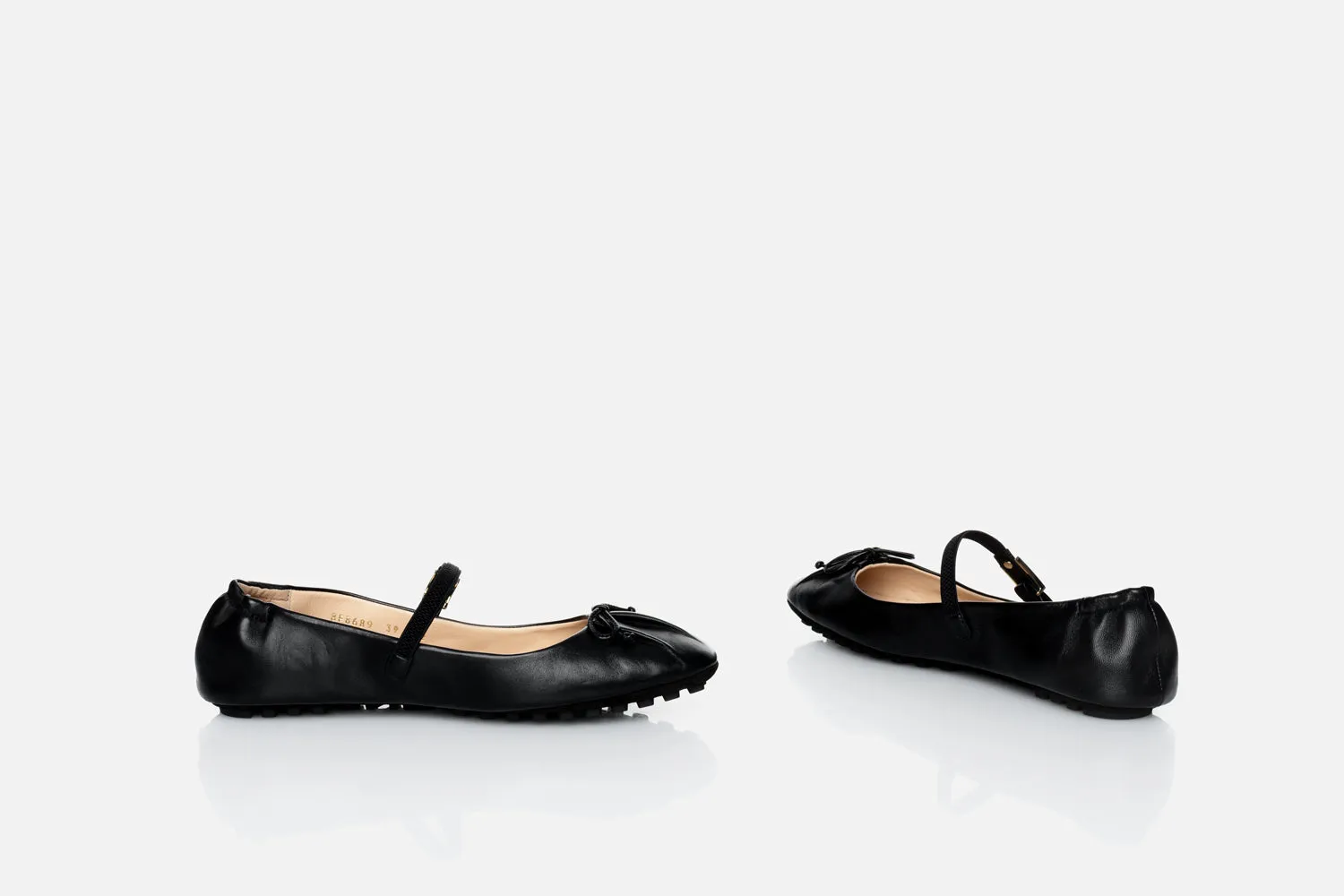 Fendi Baguette Leather Ballet Flats