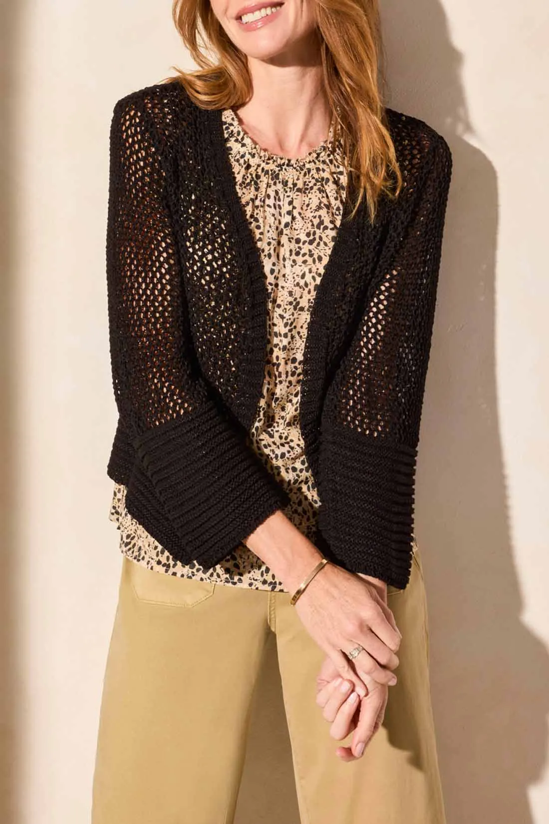 Fishnet Bell Sleeve Cardi
