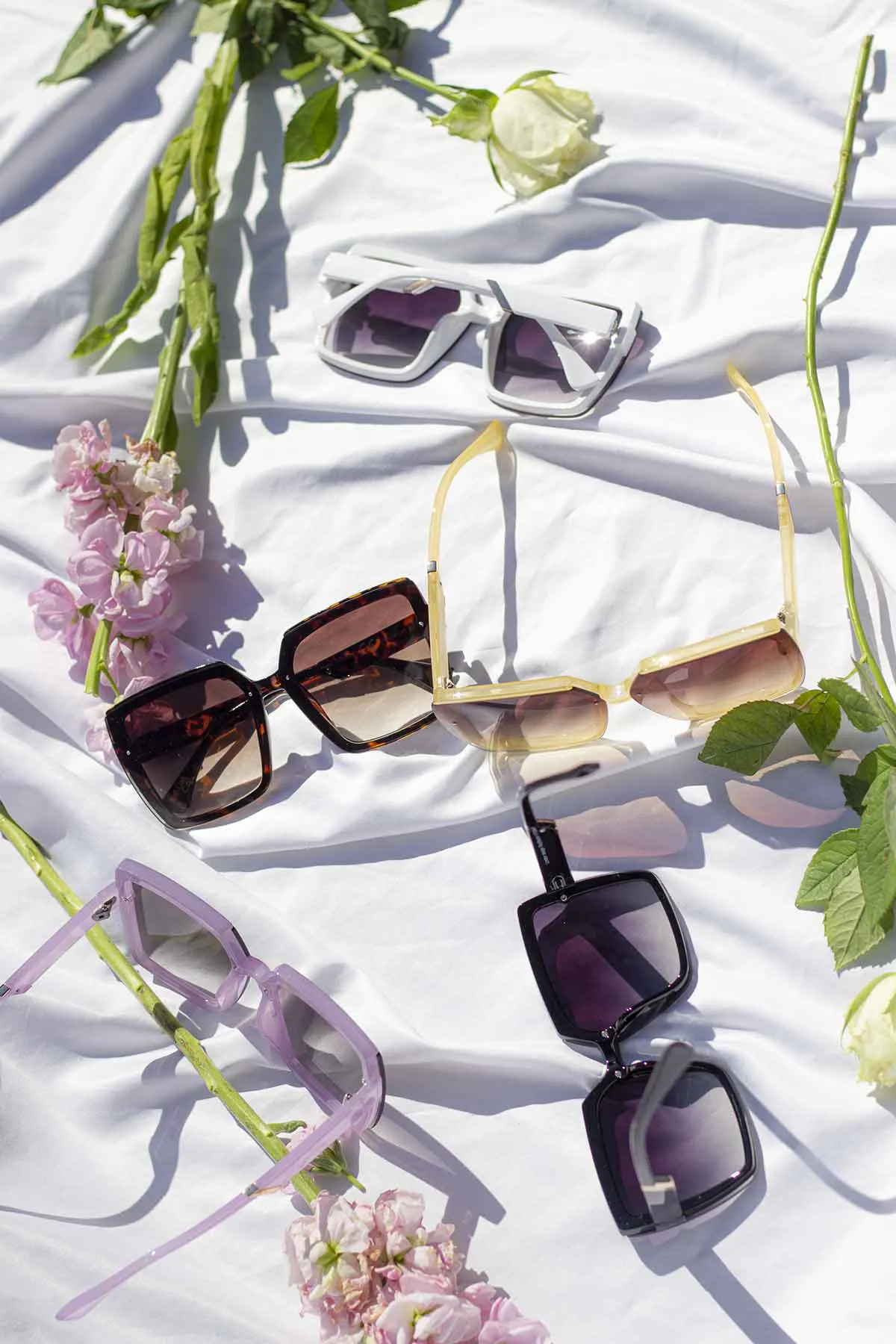 Front Lens Chunky Square Angled Sunglasses