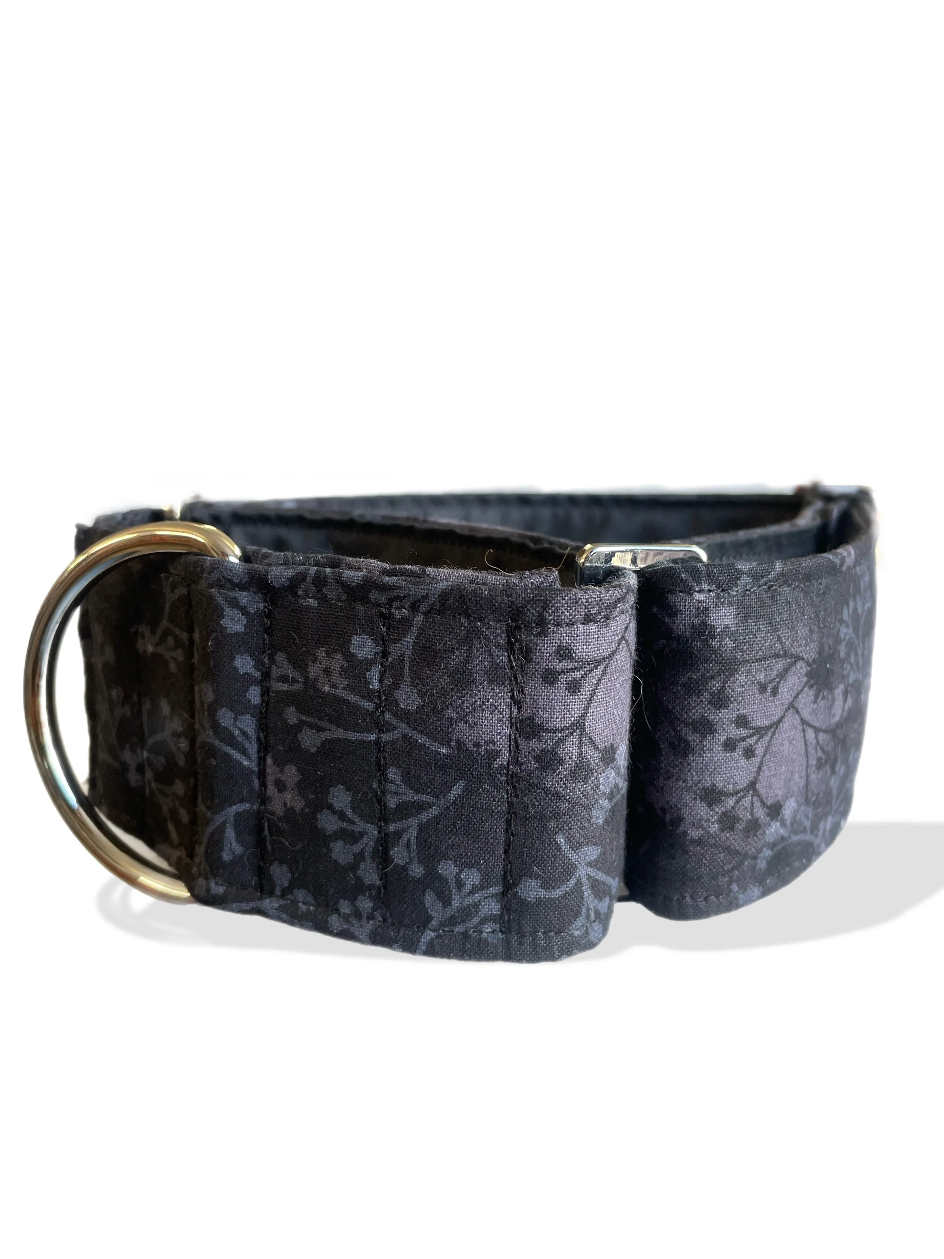 Grey smoky hues cotton covered greyhound Martingale collar 50mm width
