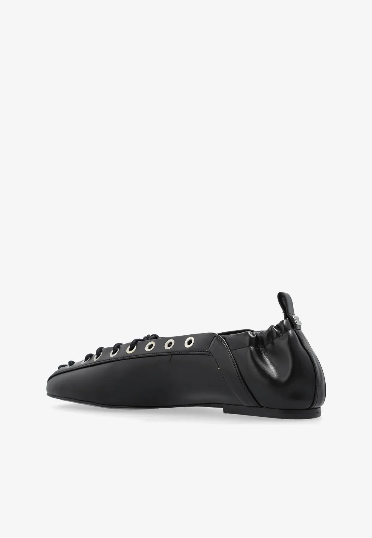 Lace-Up Leather Ballet Flats