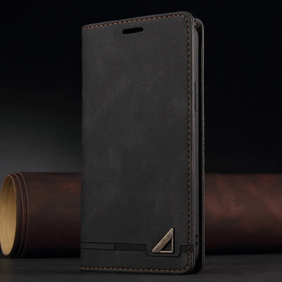 Magnetic Leather Wallet Flip Case For Huawei With Card Slots