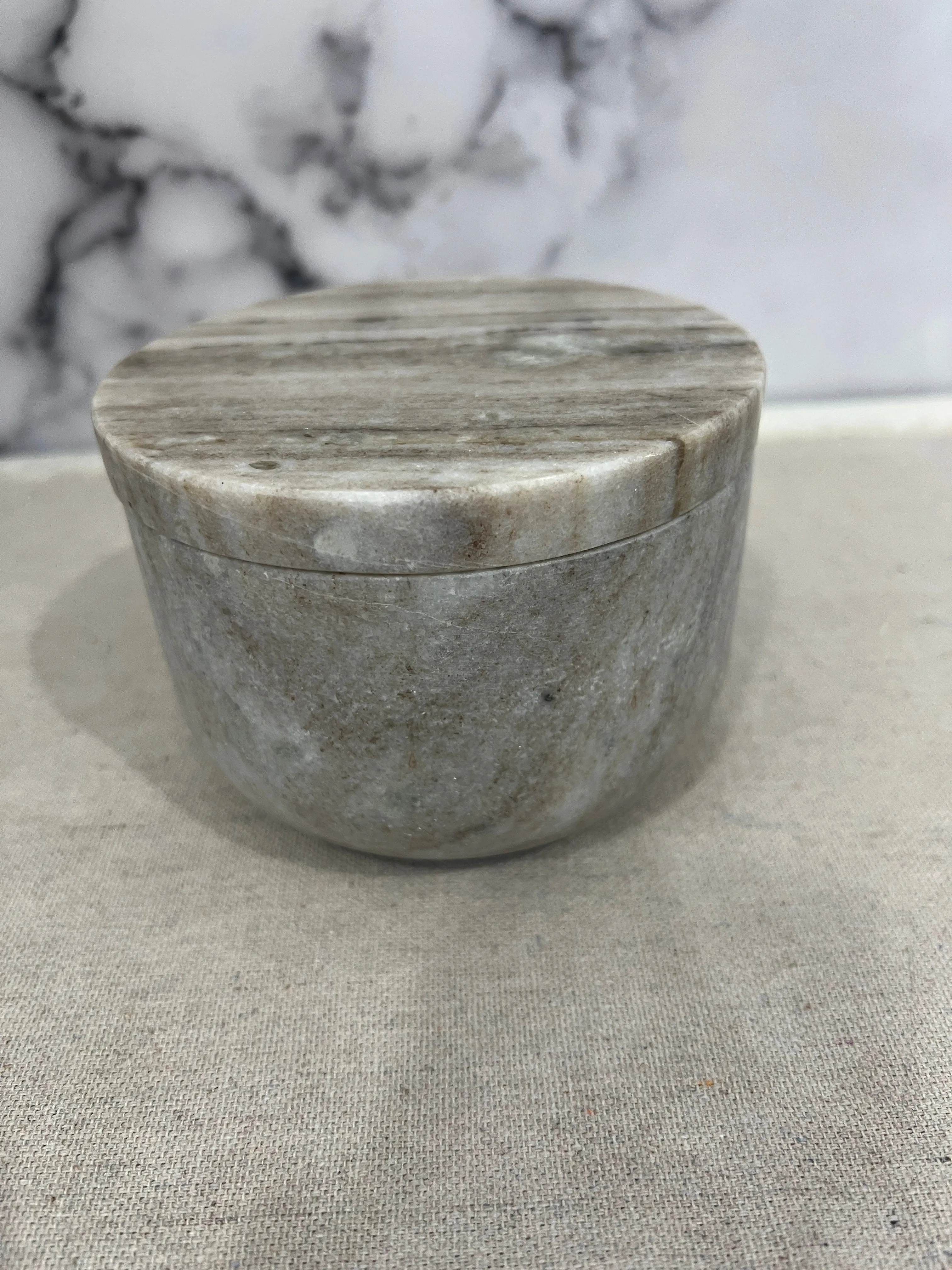 Marble Salt Pig with Lid