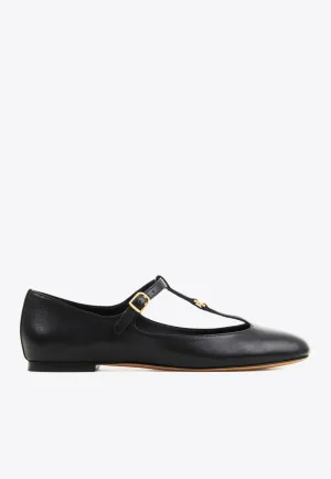 Marcie Mary-Jane Leather Ballet Flats