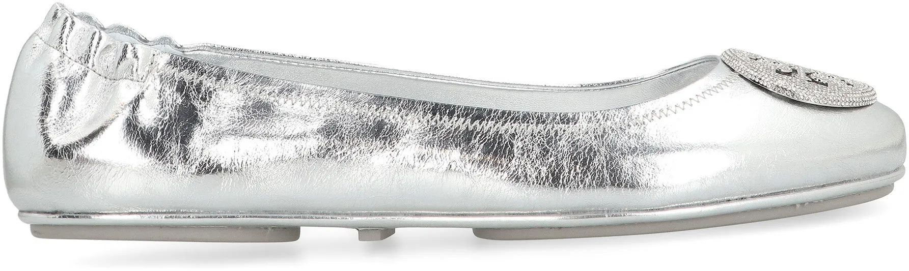 Minnie Travel metallic leather ballet flats