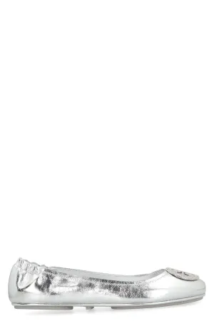 Minnie Travel metallic leather ballet flats