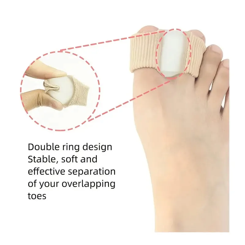 NEW 1pc Bunion Toe Separators For Overlapping Toes Women Men, Gel Toe Spacers Bunion Corrector With 2 Loops For Feet