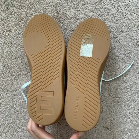 New Everlane The ReLeather Tennis Shoe in White Gum Sole