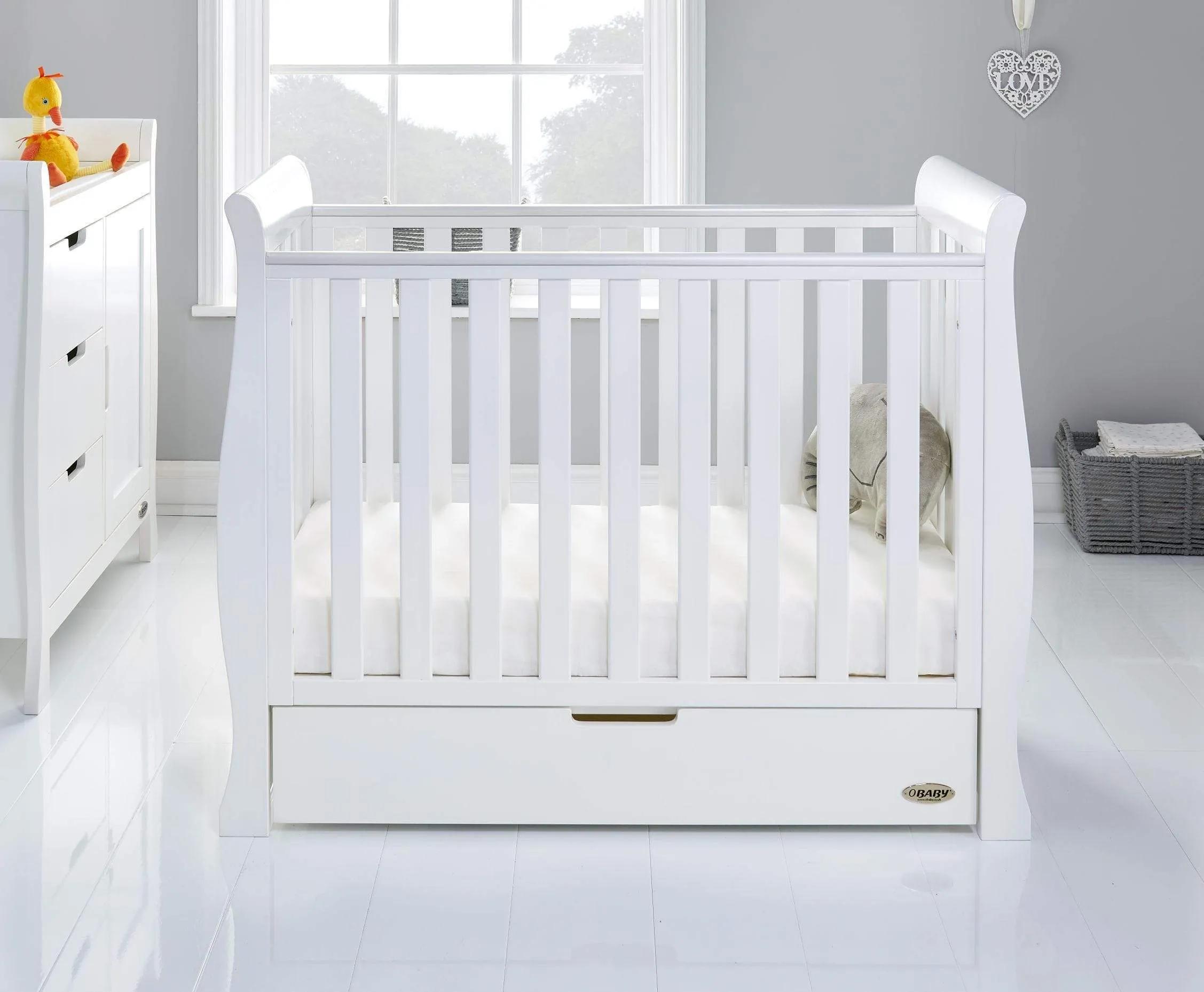 Obaby Stamford Space Saver Cot - White