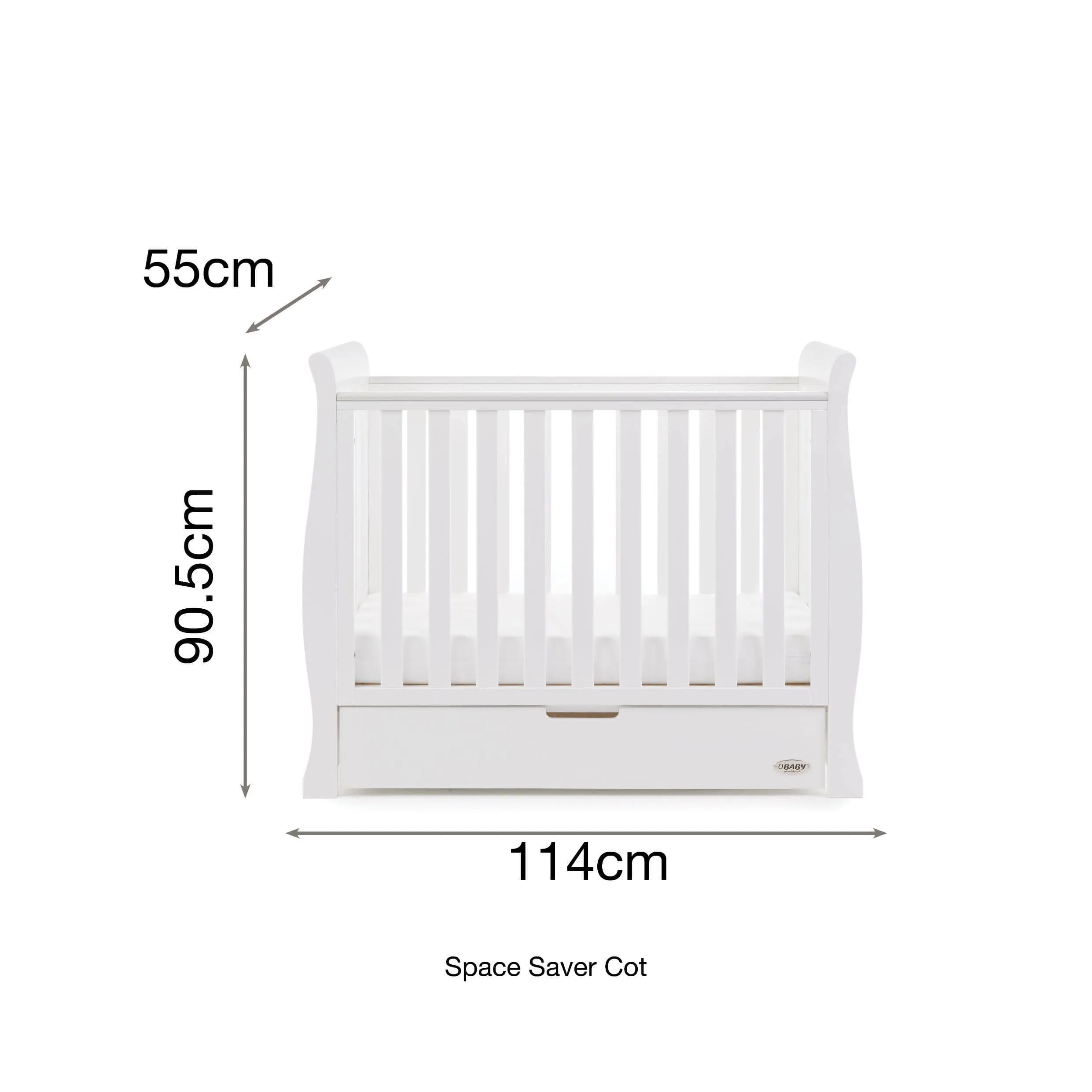 Obaby Stamford Space Saver Cot - White