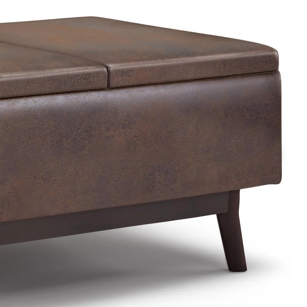 Owen Tray Top Small Coffee Table Storage Ottoman
