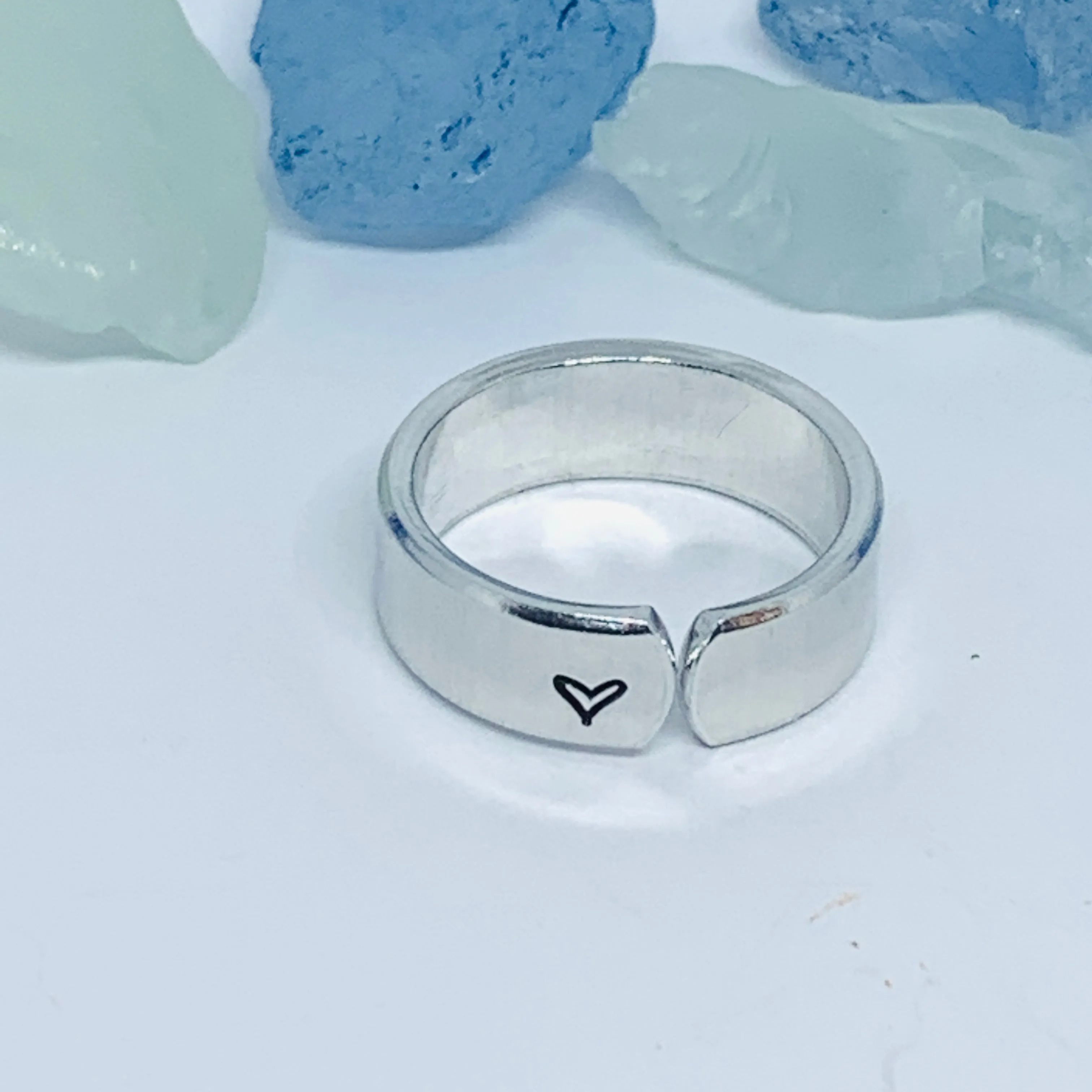 PAUSE Hand Stamped Ring | Relax Meditation Ring | Stamped Metal Cuff Ring | Gift for Them | Peaceful Jewelry
