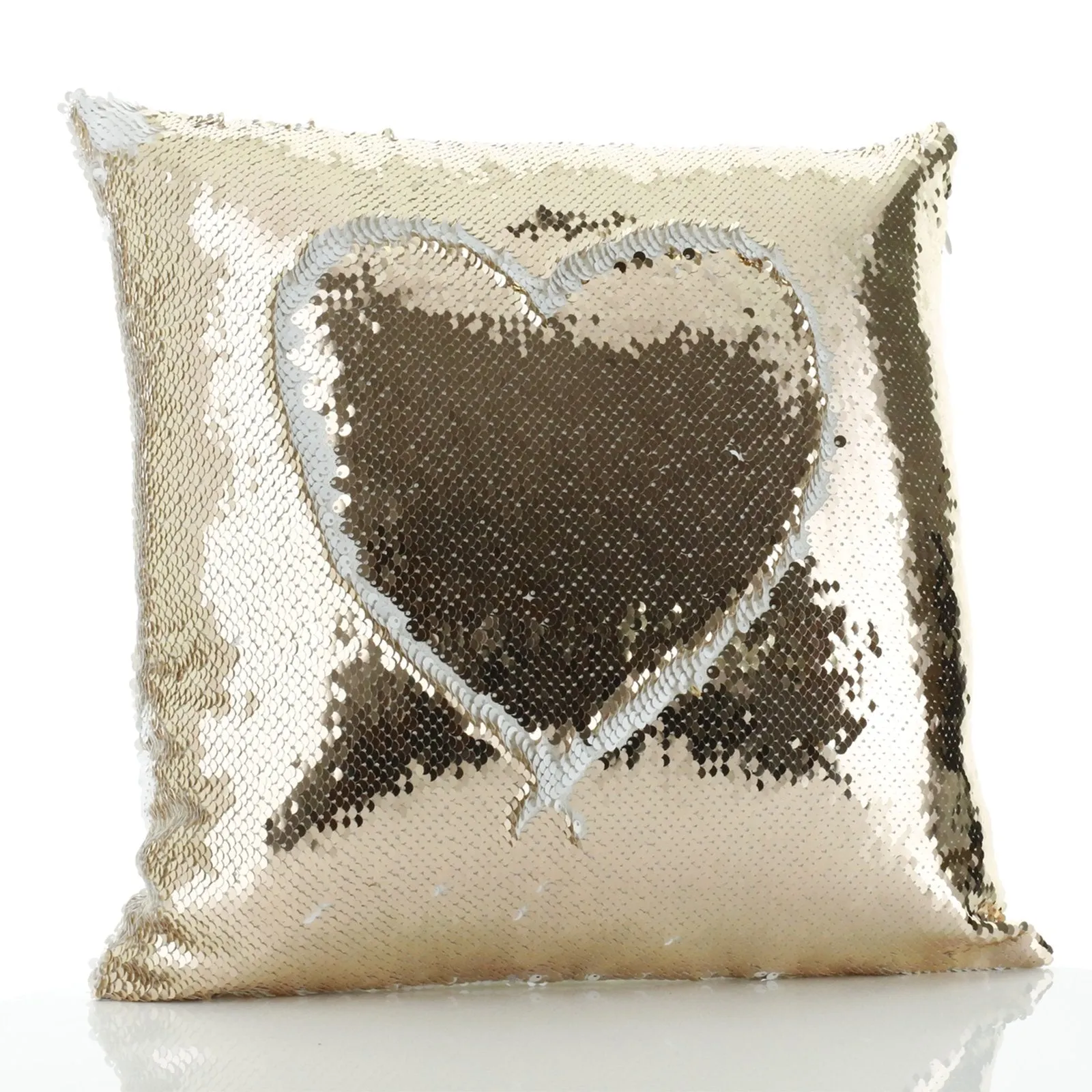 Personalised Sequin Cushion with Cute Text and Gold Wand Brown Hair Fairy