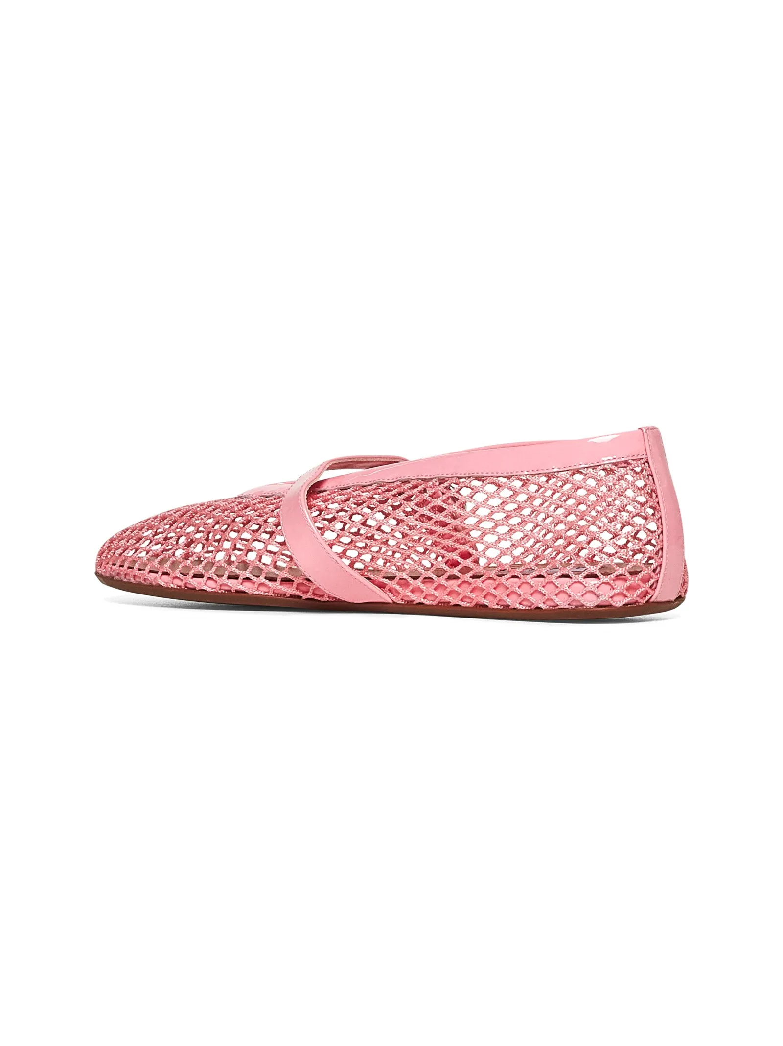 Pink mesh ballet flats