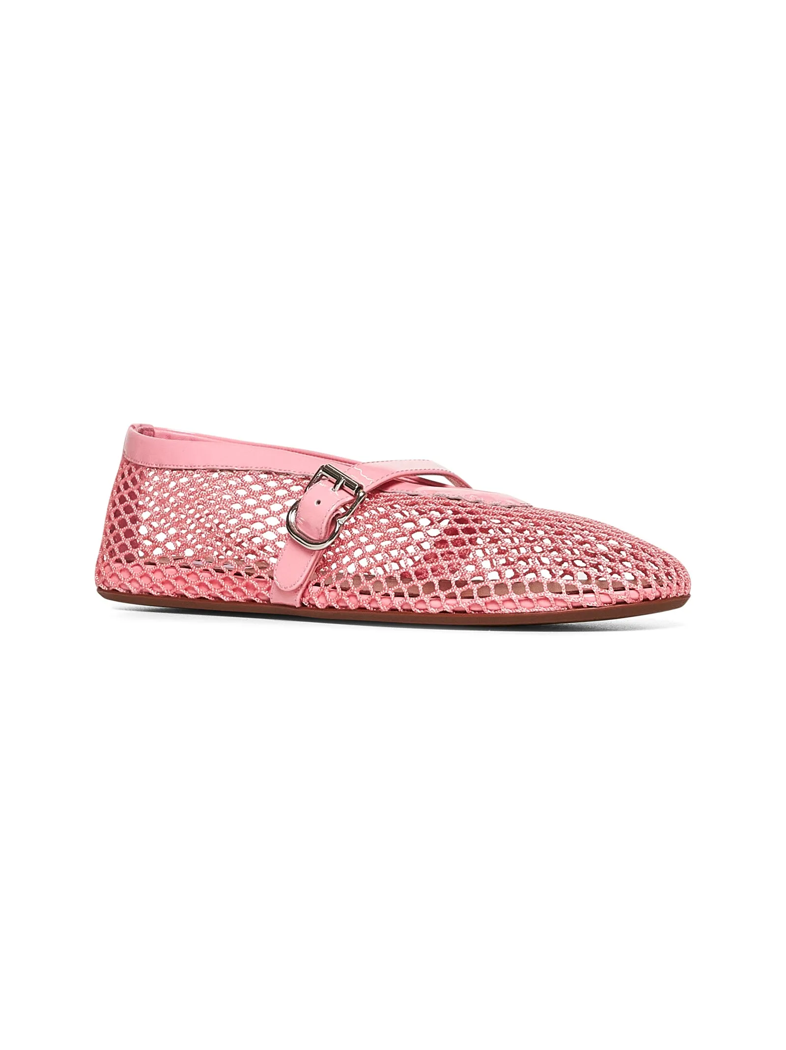 Pink mesh ballet flats
