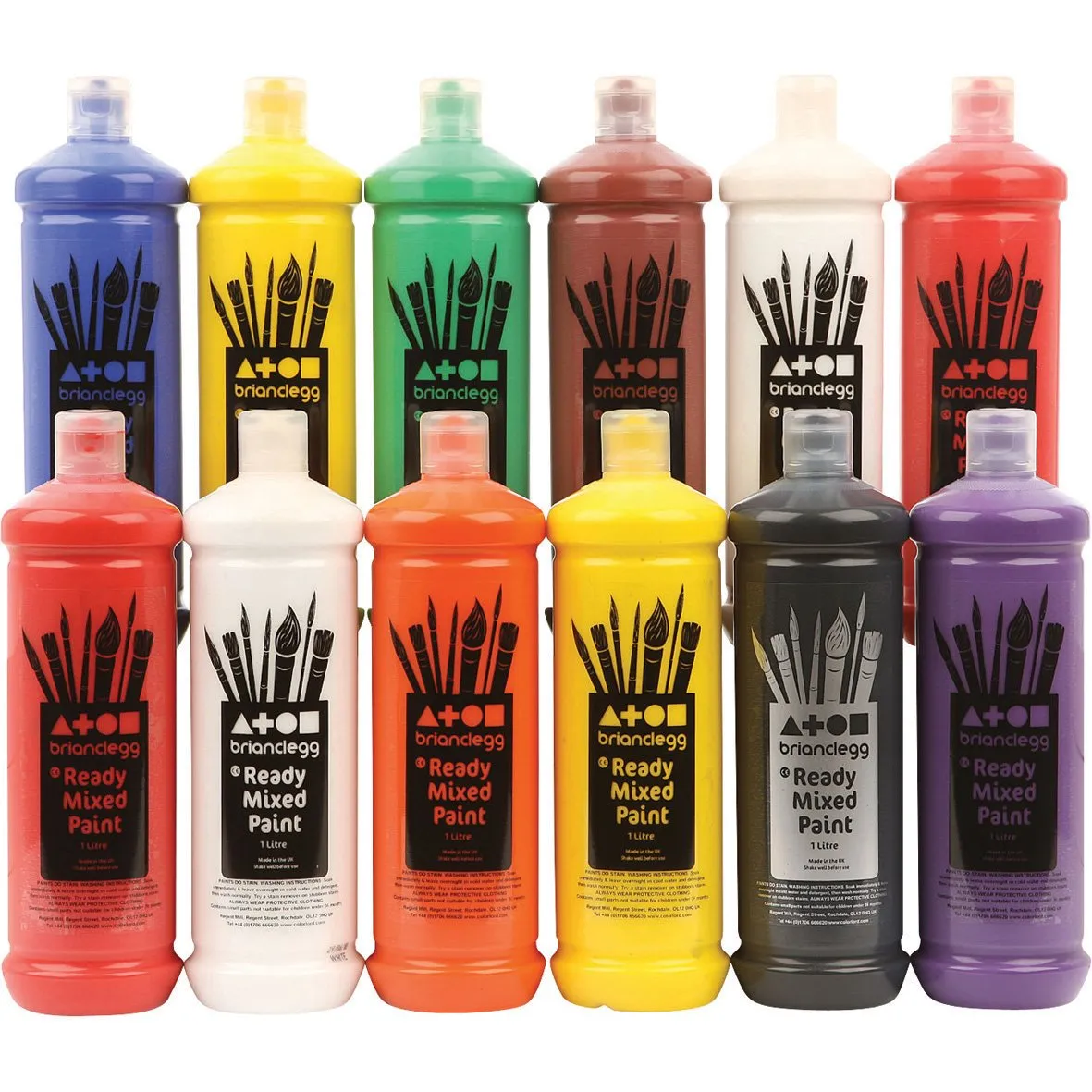 Ready Mixed Paint - Assorted Colours pk 12 x 1L
