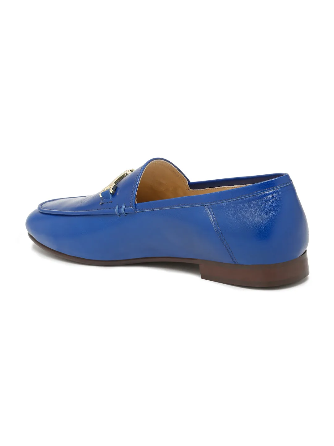 Regal Luxe Leather Loafers with Gold Buckle