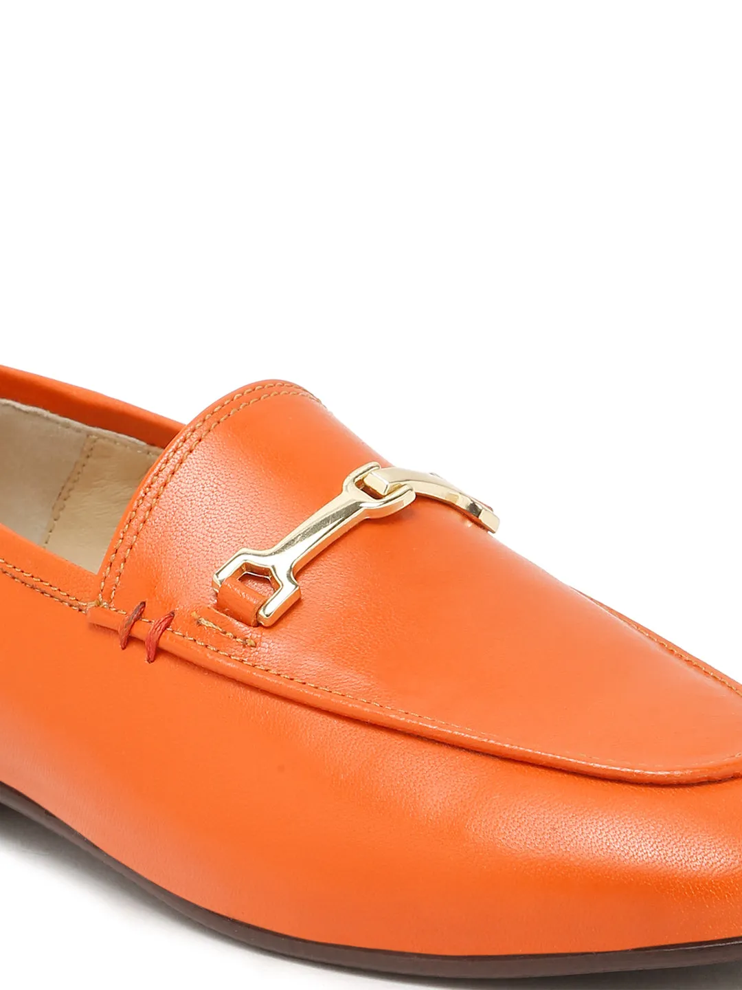 Regal Luxe Leather Loafers with Gold Buckle