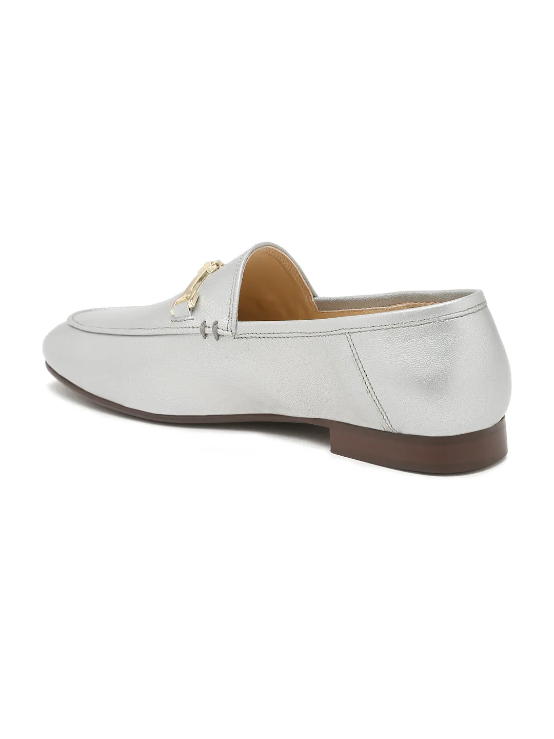 Regal Luxe Leather Loafers with Gold Buckle