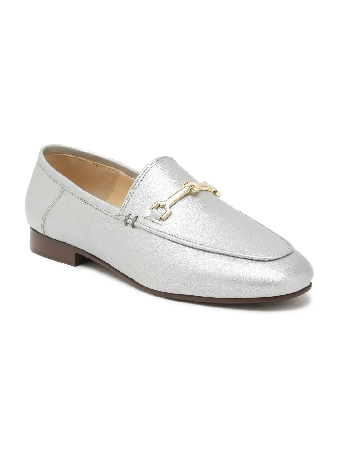 Regal Luxe Leather Loafers with Gold Buckle