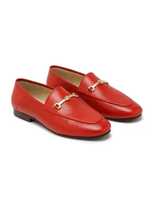 Regal Luxe Leather Loafers with Gold Buckle