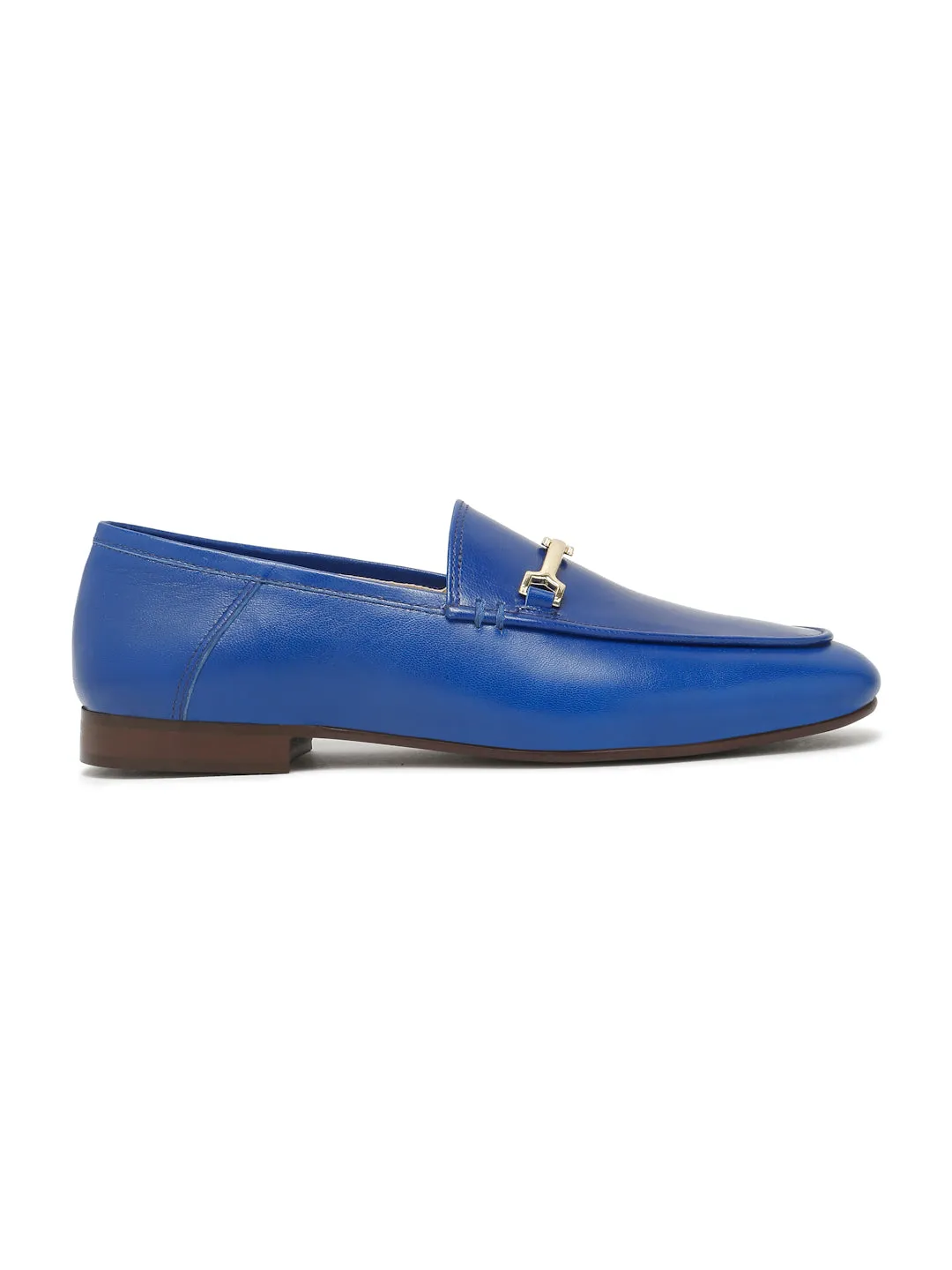 Regal Luxe Leather Loafers with Gold Buckle