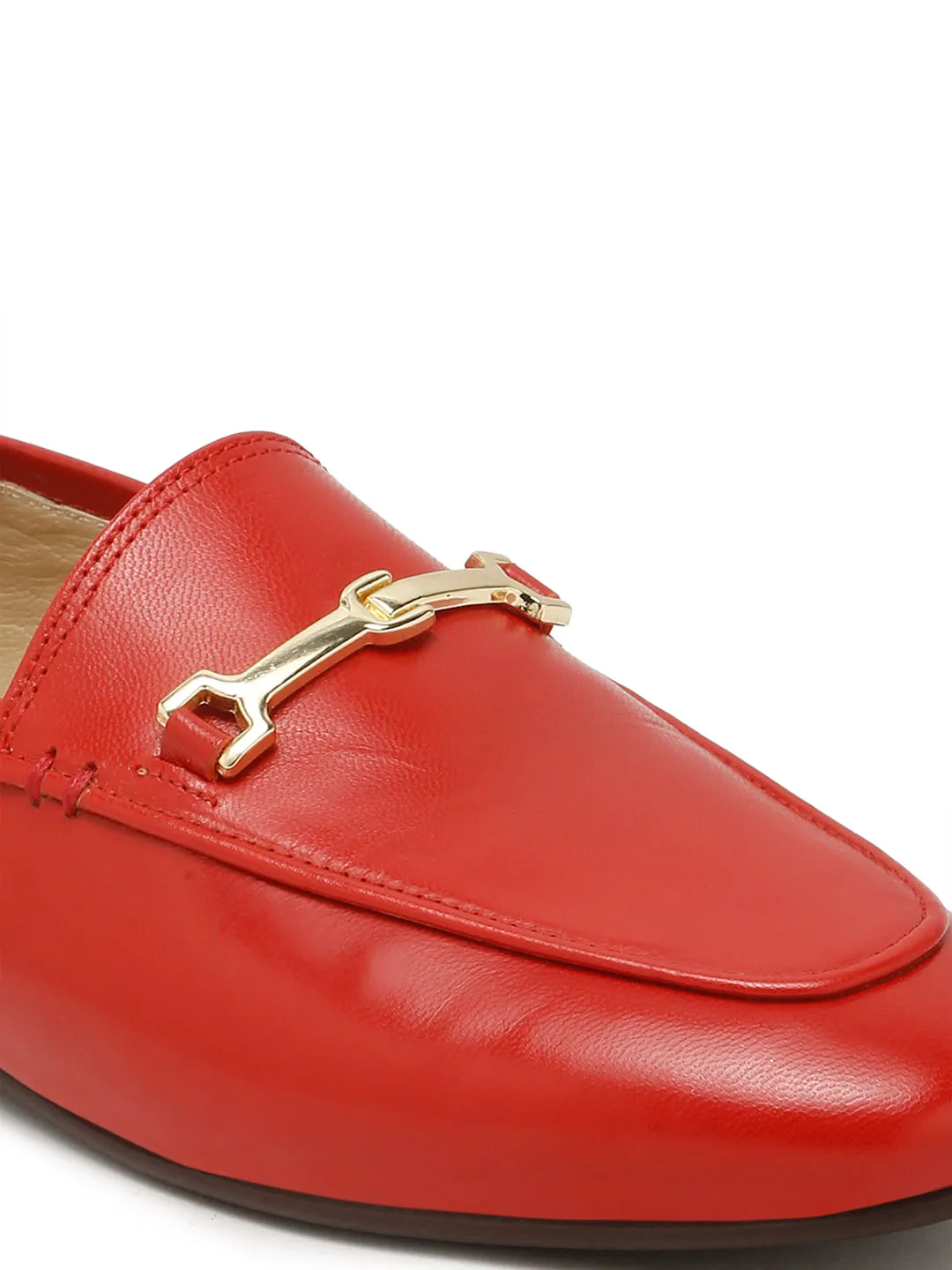 Regal Luxe Leather Loafers with Gold Buckle