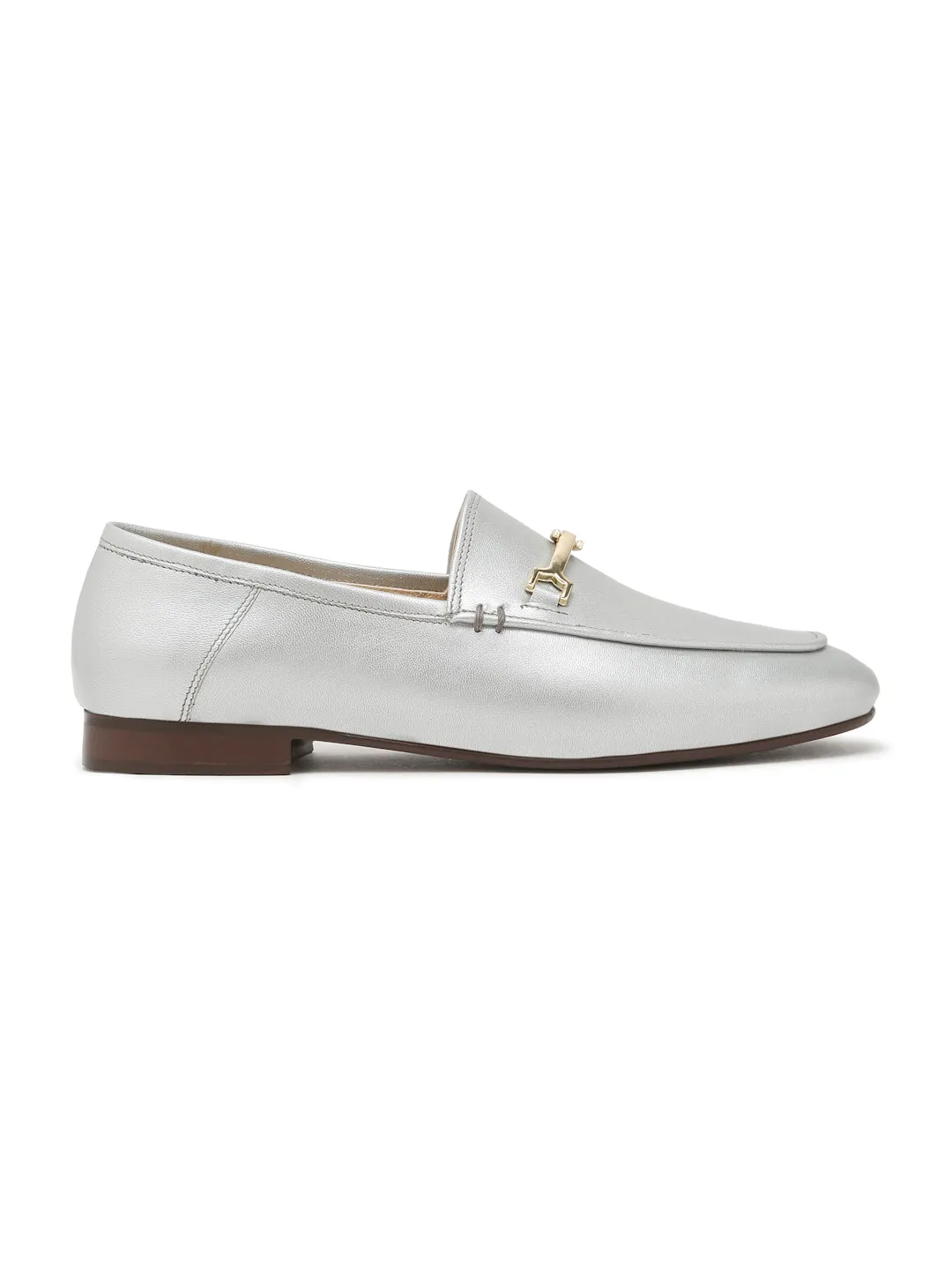 Regal Luxe Leather Loafers with Gold Buckle