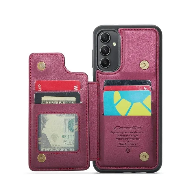 RFID Flip Leather Wallet Case For Samsung A Series