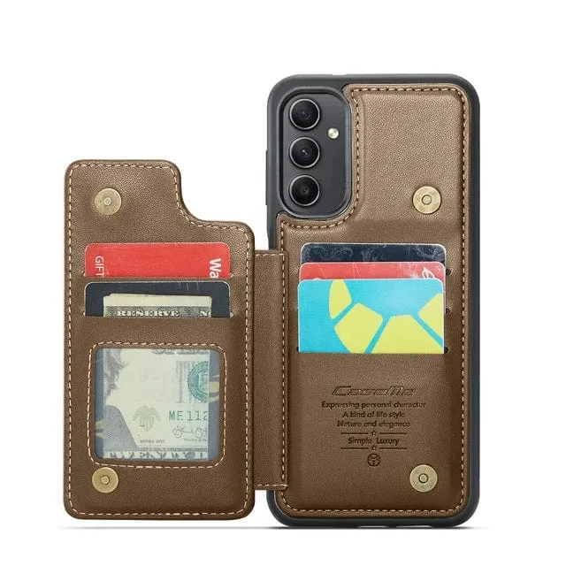 RFID Flip Leather Wallet Case For Samsung A Series