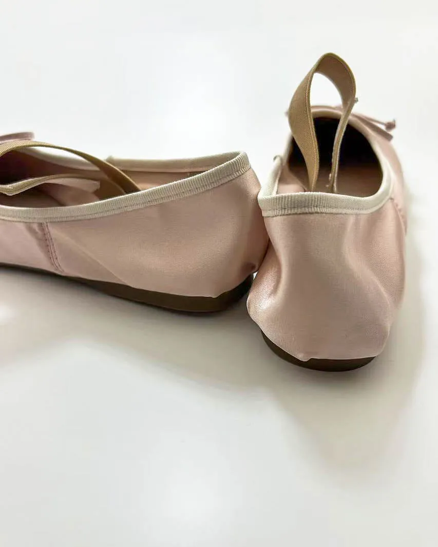 Satin Round Toe Ballet Flats