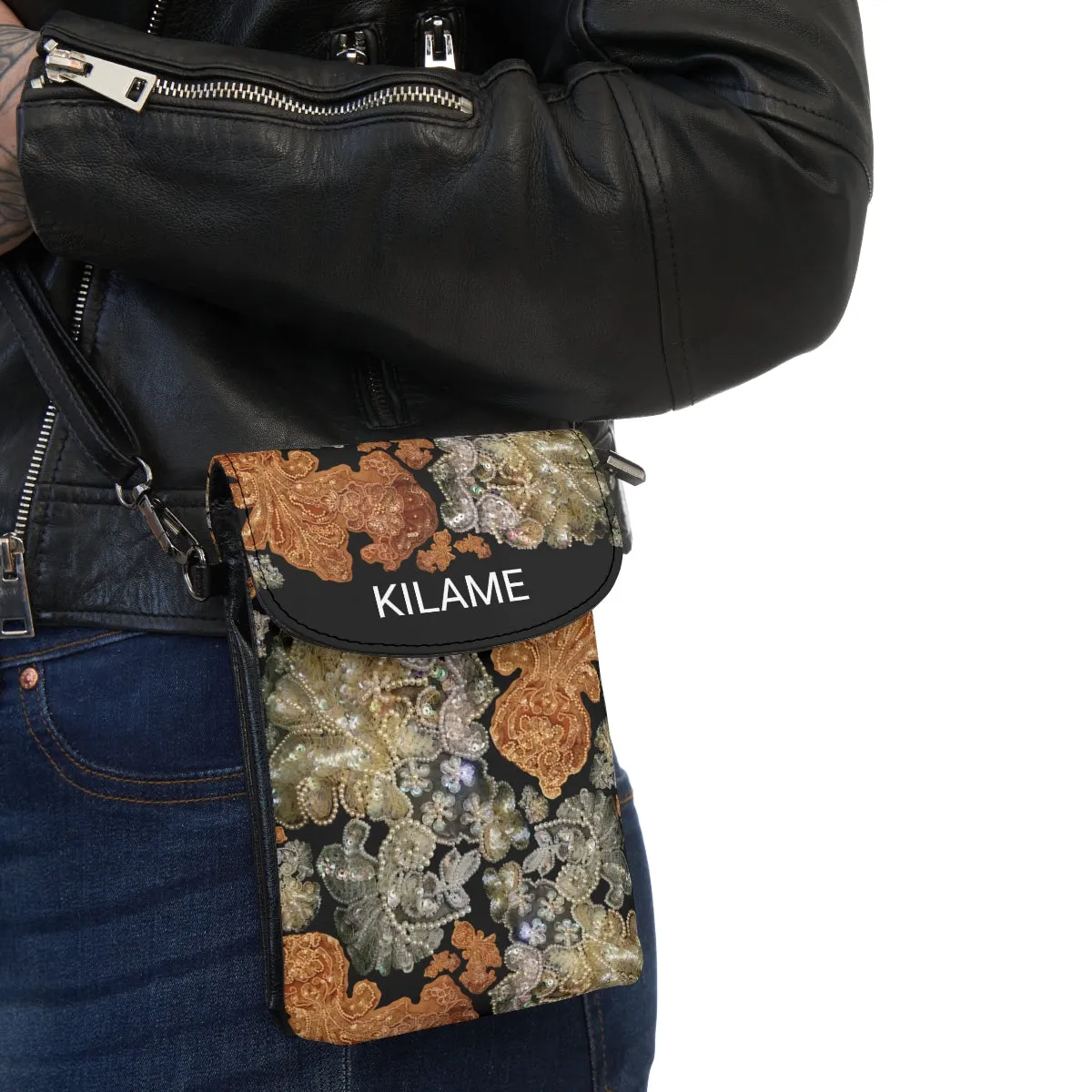 Small Cell Phone Wallet 'Nude embroidery'