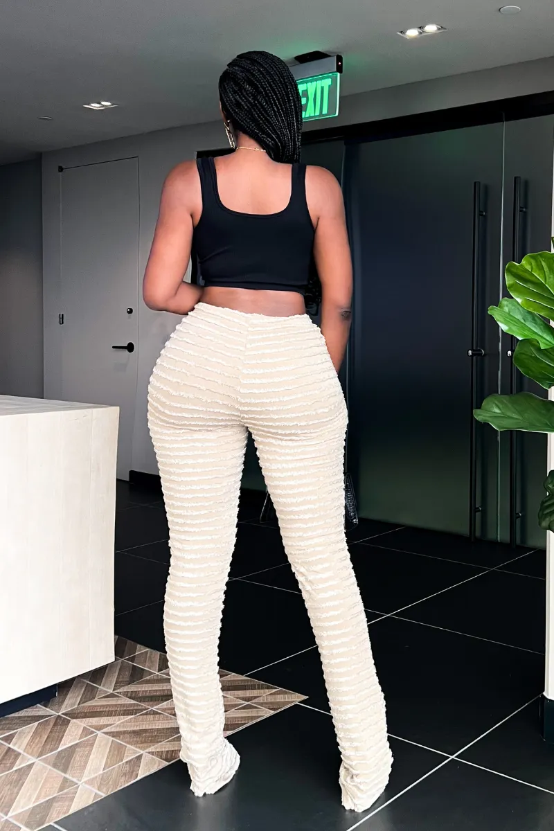SNUGGLE STRIPED SLIP-ON NUDE | PANTS (S-XXL)