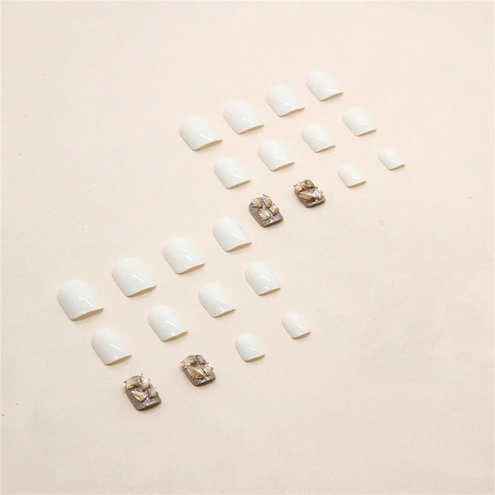 Square creamy white sparkling champagne powder