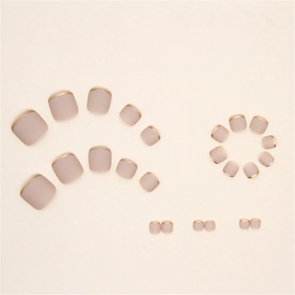Square solid matte Phnom Penh French toenail